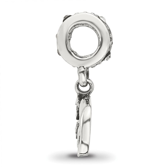 925 Sterling Silver Reflections Mommy & Baby Elephant Crystal Dangle Charm Bead - Picture 3 of 6